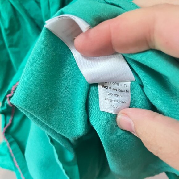 Girls Cupcakes And Cashmere Embroidered Floral Dress 4T Green Cotton & Polyester - Picture 4 of 6